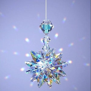 Swarovski Crystal Suncatcher Aurora Borealis Lily Octagons Window Rainbow Maker or Car Charm Twinkling Star Ornament by Lilli Heart Designs
